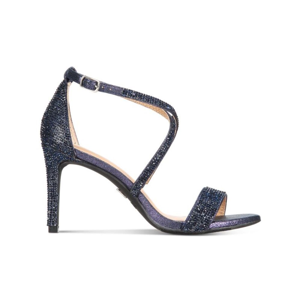 NWT THALIA SODI Womens Navy Rhinestone Darria Stiletto Sandals 7.5 W - Picture 2 of 5